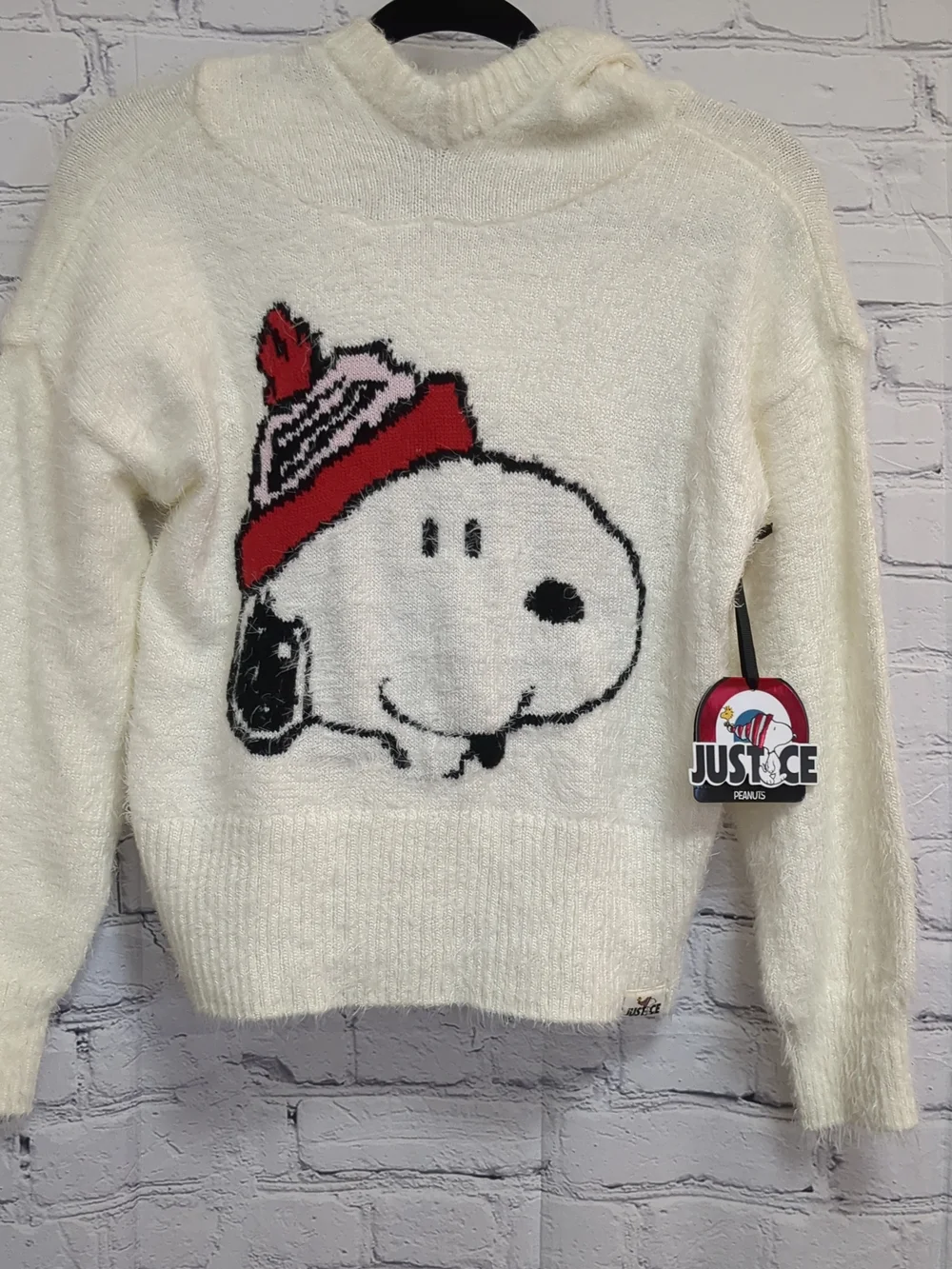 New Girls 12/14 Justice Snoopy Pullover Hoodie Sweater